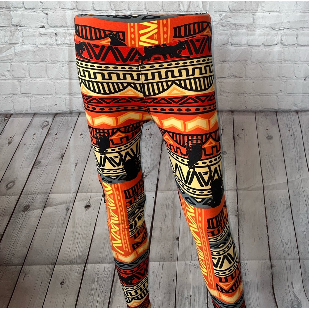 lularoe orange & yellow leggings size OS